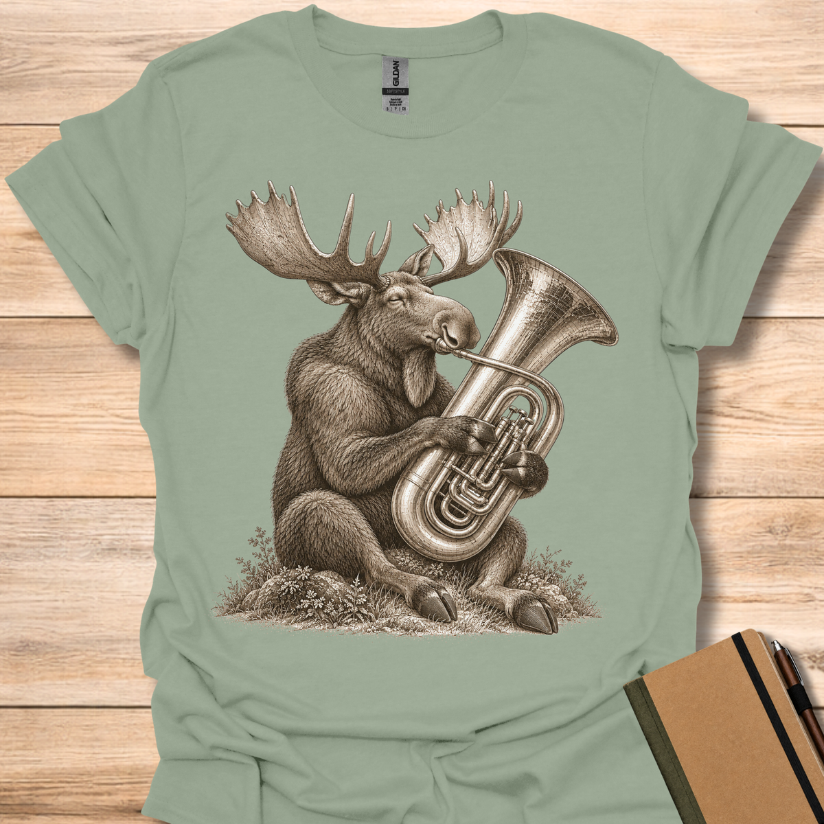 Moose On Tuba - Sage