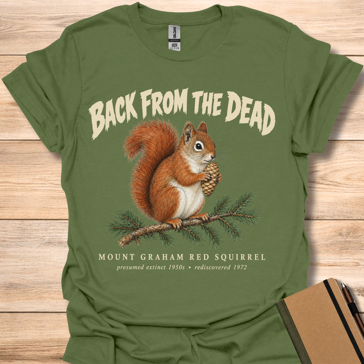 Mount Graham Red Squirrel Back From The Dead - Military Green