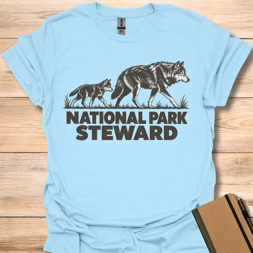 National Park Steward Wolf - Light Blue