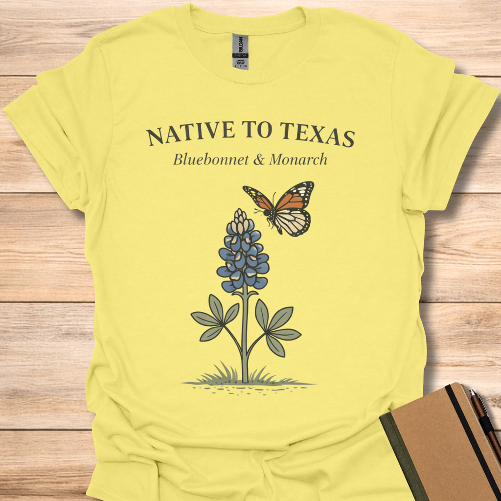 Native to Texas Bluebonnet & Monarch - Cornsilk