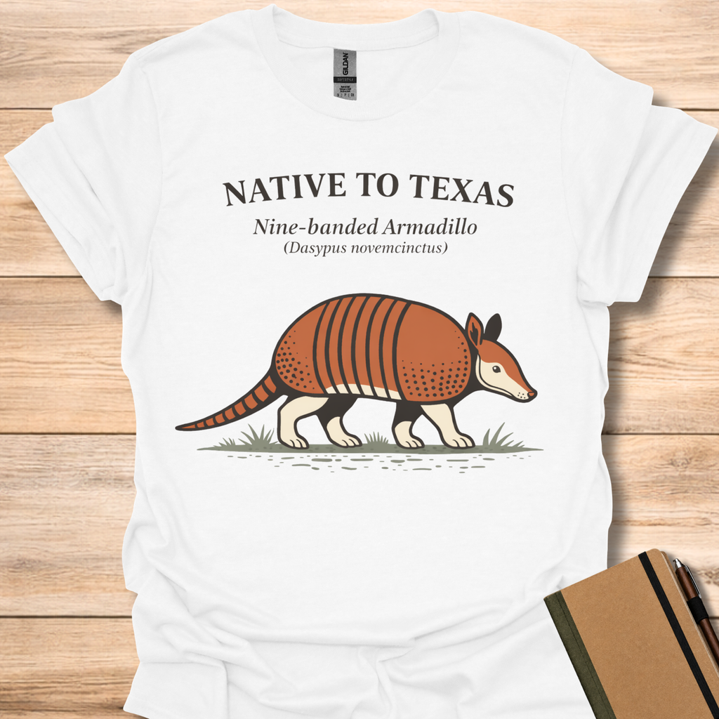 Native to Texas Nine-banded Armadillo - White