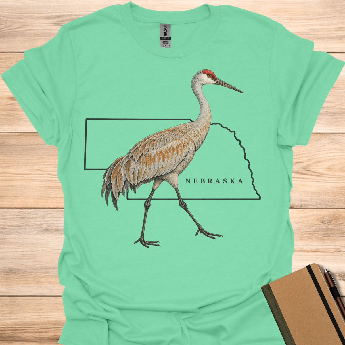 Nebraska Sandhill Crane - Mint Green