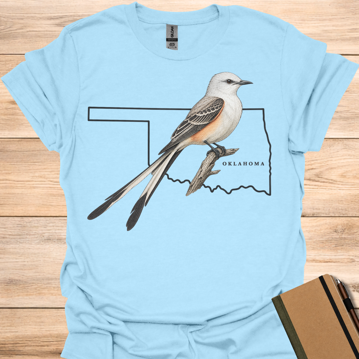 Oklahoma Scissor Tailed Flycatcher - Light Blue