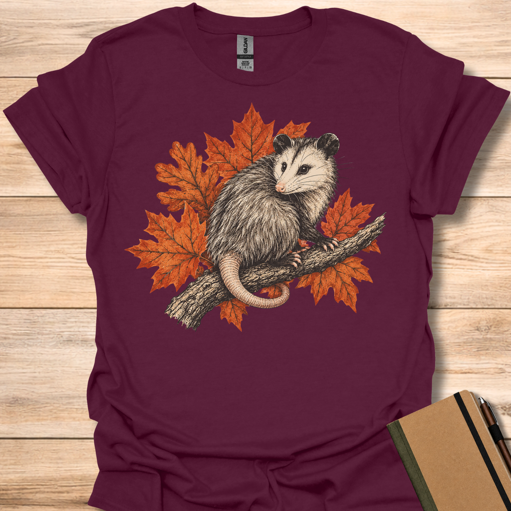 Opossum Autumn Leaves - Maroon
