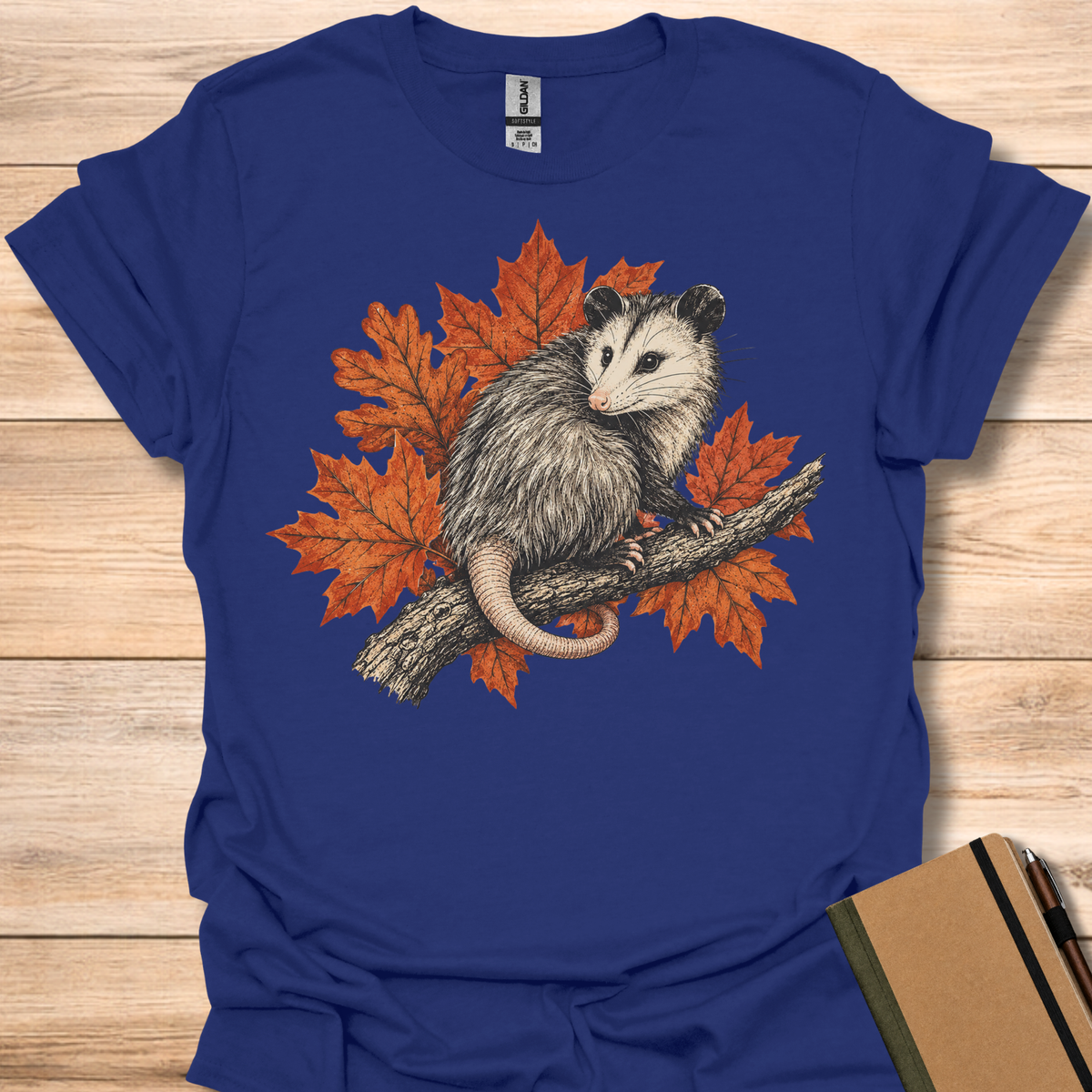 Opossum Autumn Leaves - Navy