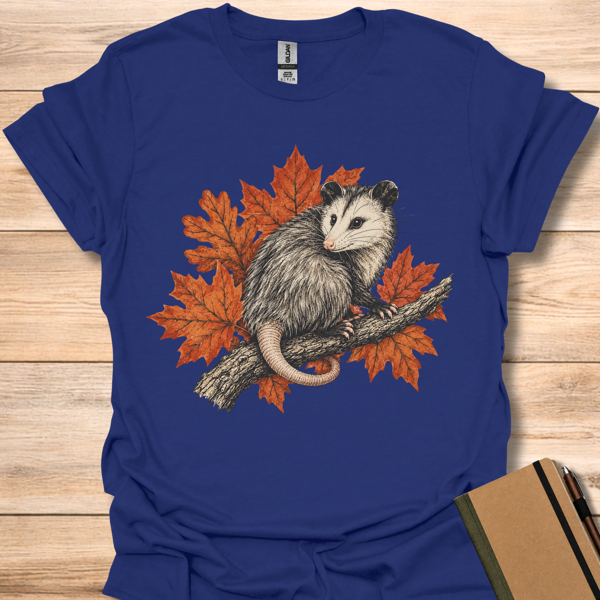 Opossum Autumn Leaves - Navy