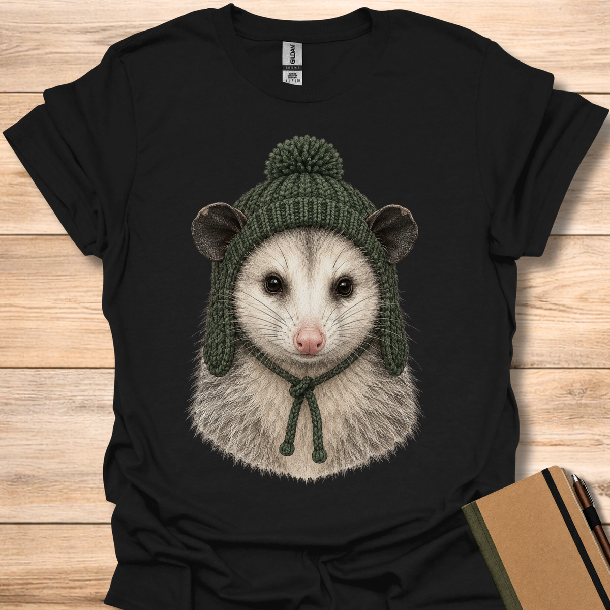 Opossum In A Trapper Hat - Black