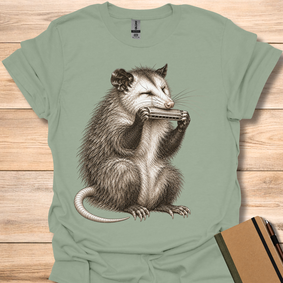 Opossum On Harmonica - Sage