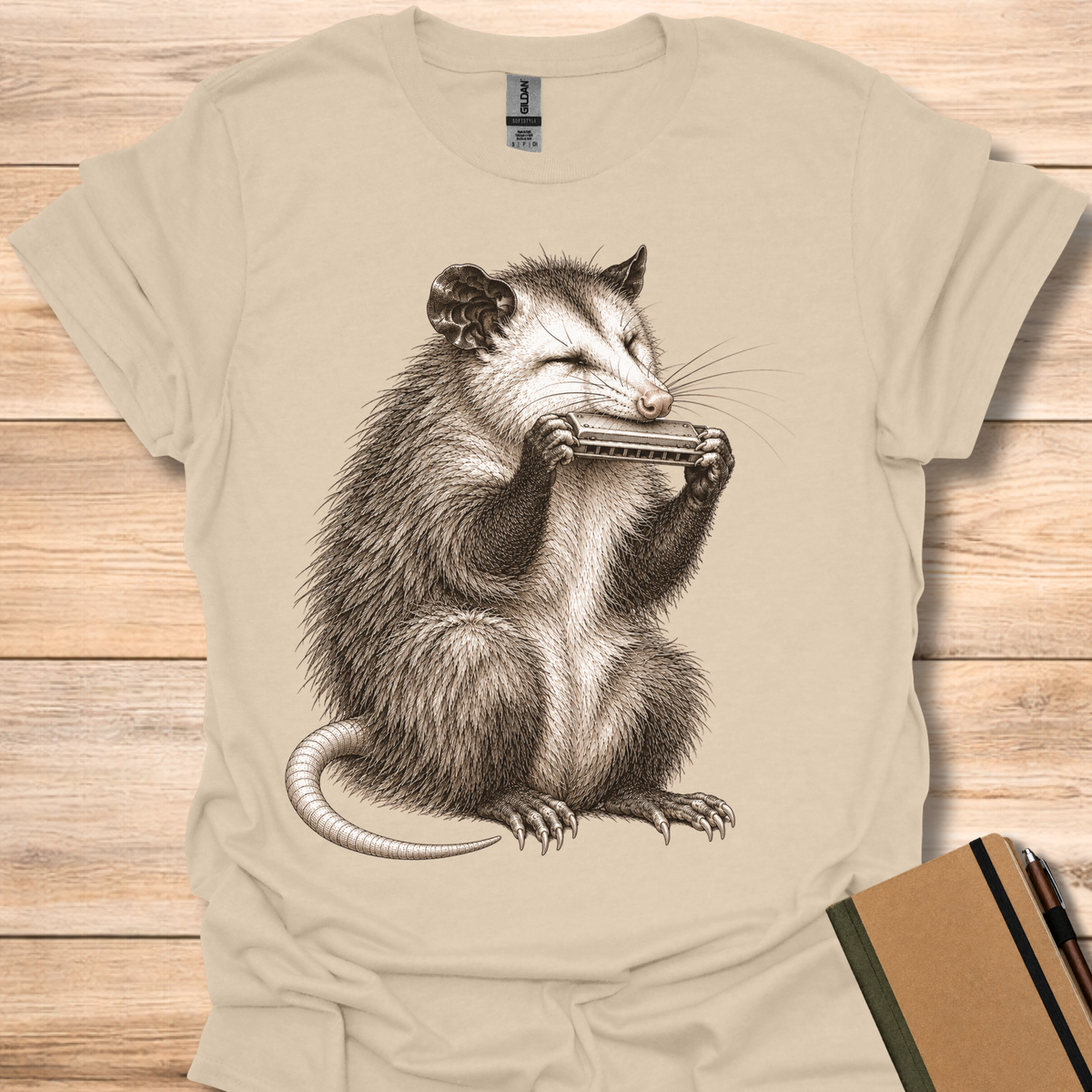 Opossum On Harmonica - Sand