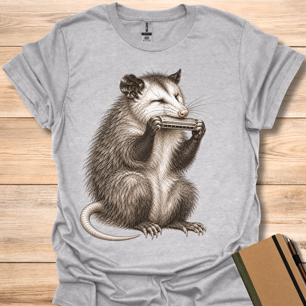 Opossum On Harmonica - Sport Grey
