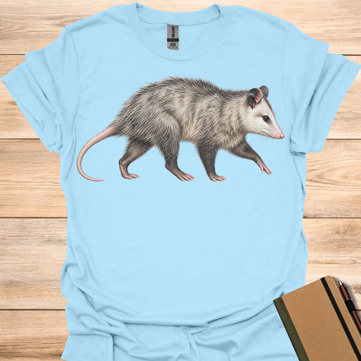 Opossum Portrait - Light Blue