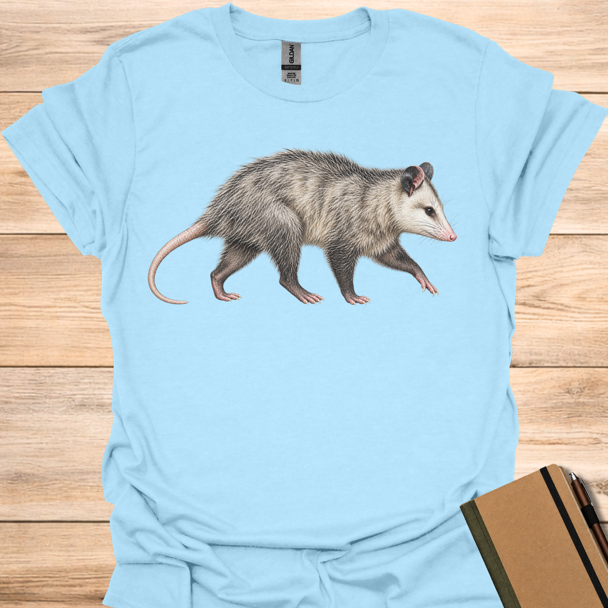 Opossum Portrait - Light Blue