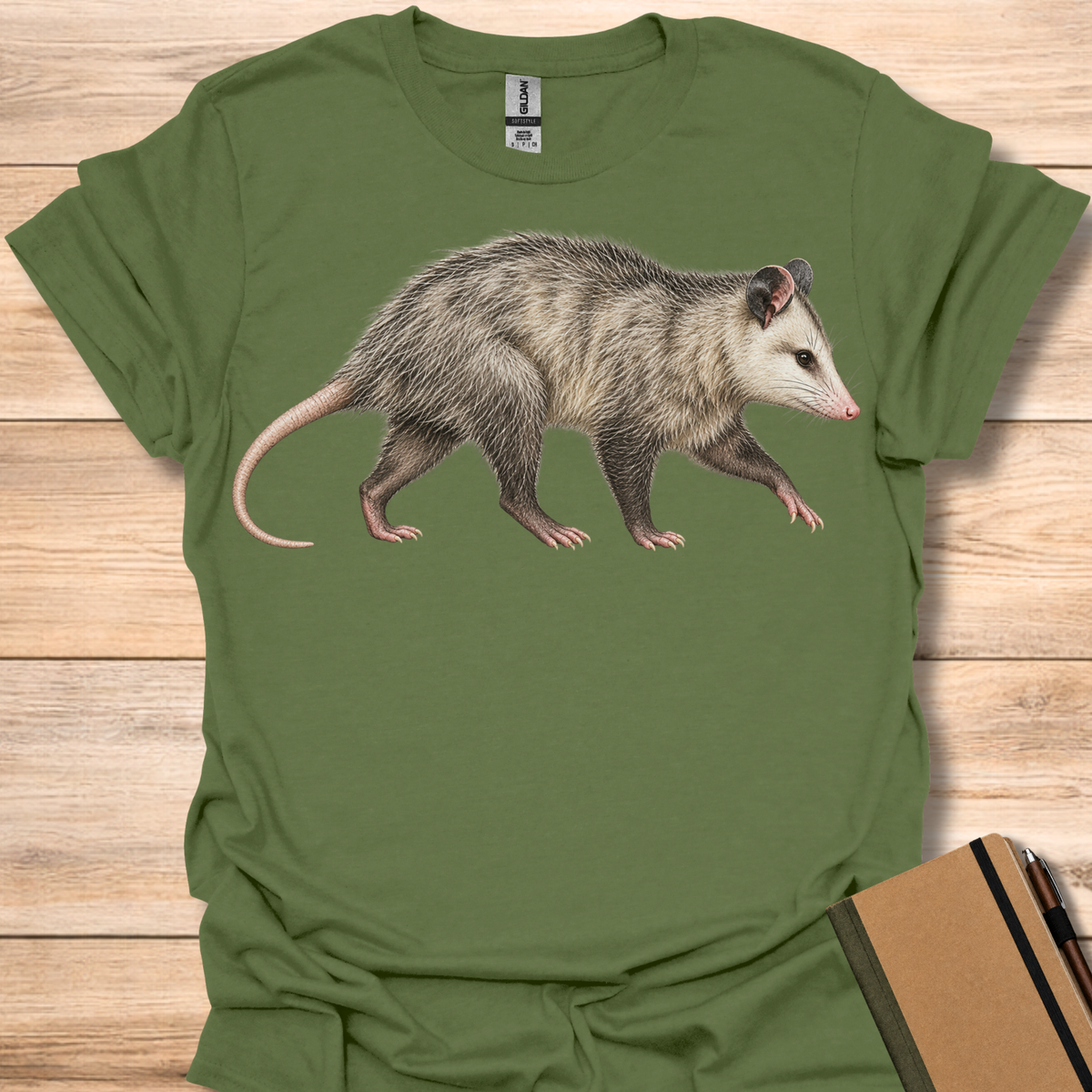 Opossum Portrait - Military Green