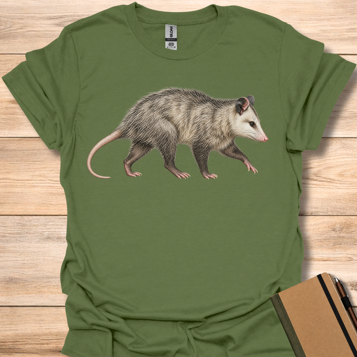 Opossum Portrait - Military Green