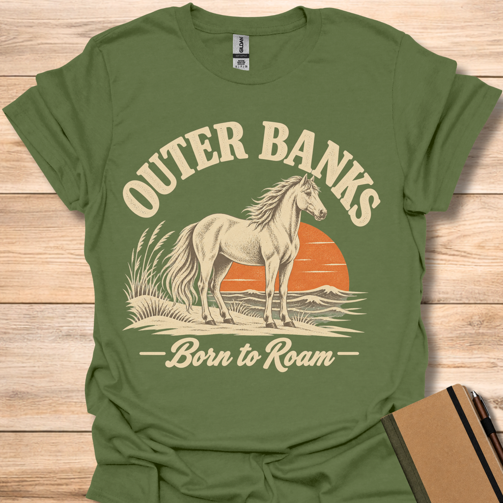 Outer Banks Born To Roam - Military Green