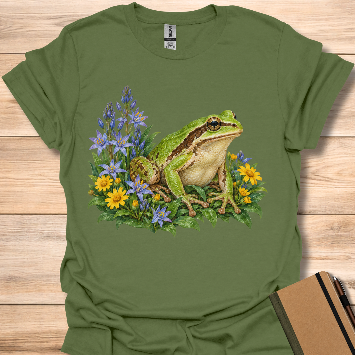 Pacific Chorus Frog In Camas - Military Green