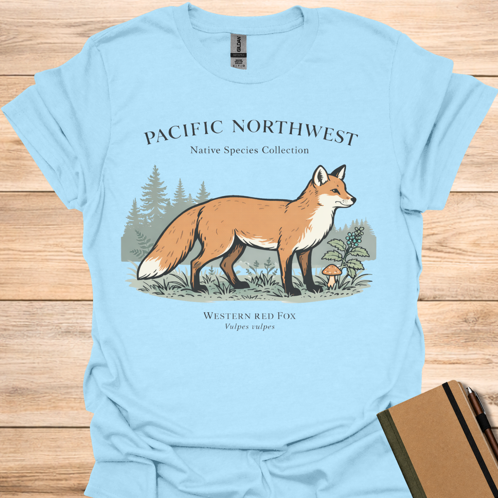Pacific Northwest Native Species Collection Western Red Fox - Light Blue