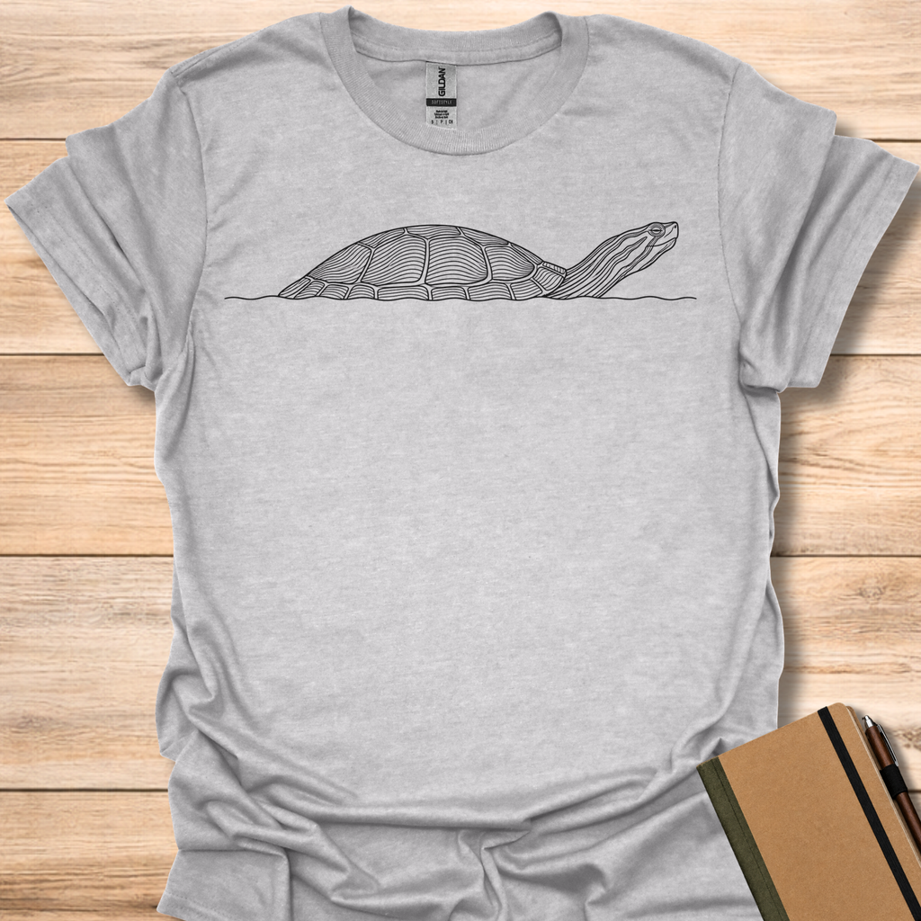 Painted Turtle Line Art - Sport Grey