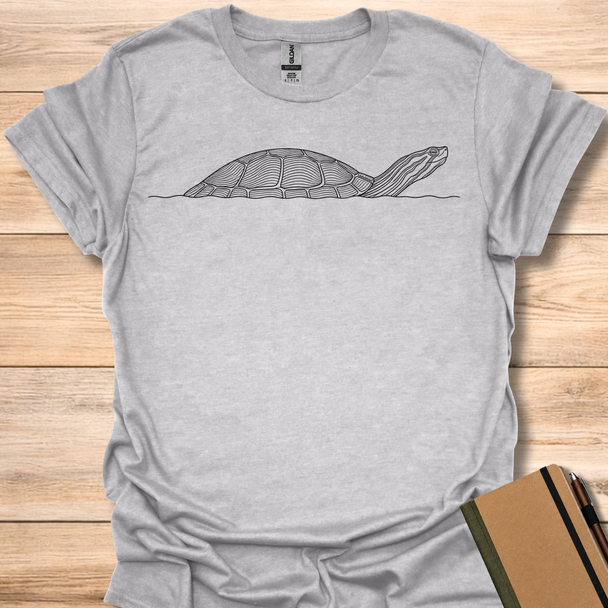Painted Turtle Line Art - Sport Grey