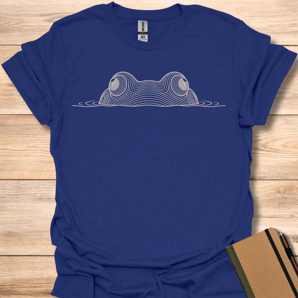 Peeking Frog Line Art - Navy