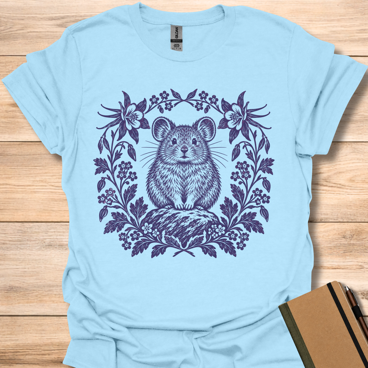 Pika Block Print - Light Blue