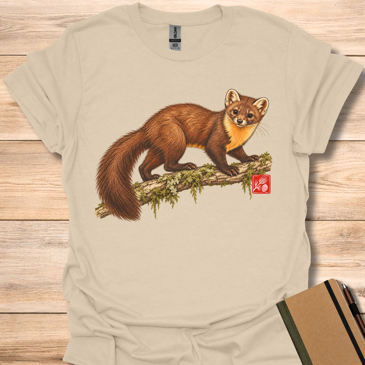 Pine Marten Engraving - Sand