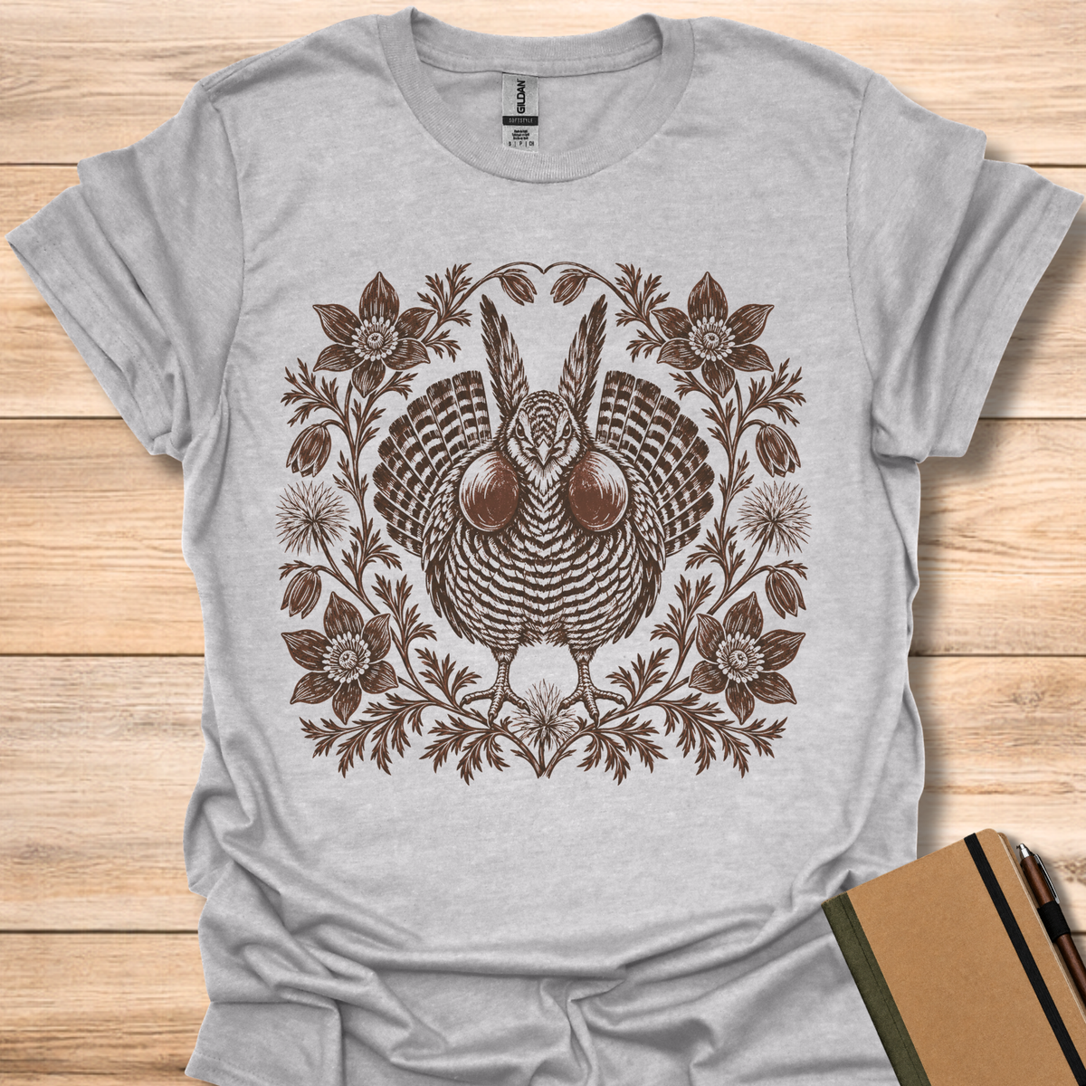Prairie Chicken Block Print - Sport Grey