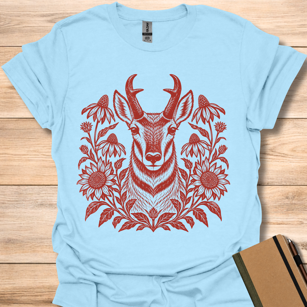 Pronghorn Block Print - Light Blue