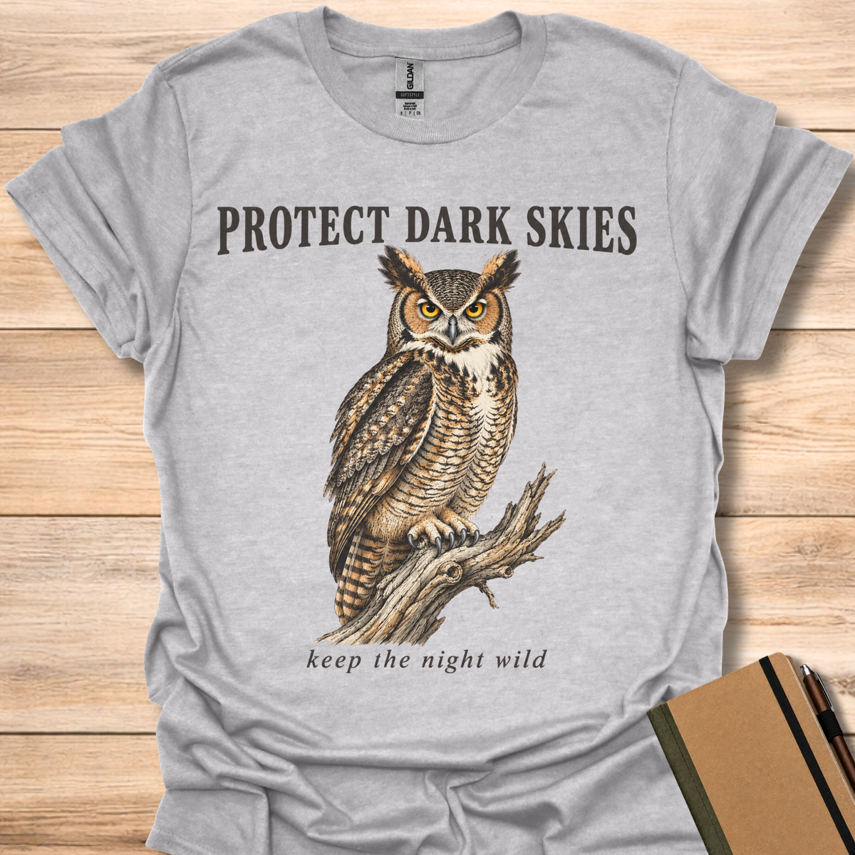 Protect Dark Skies Great Horned Owl - Sport Grey