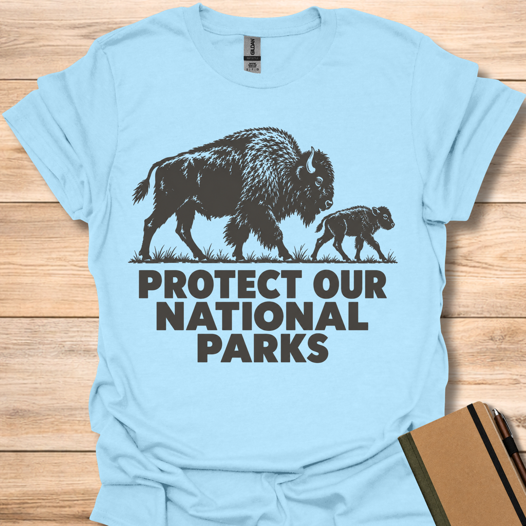 Protect Our National Parks Bison - Light Blue