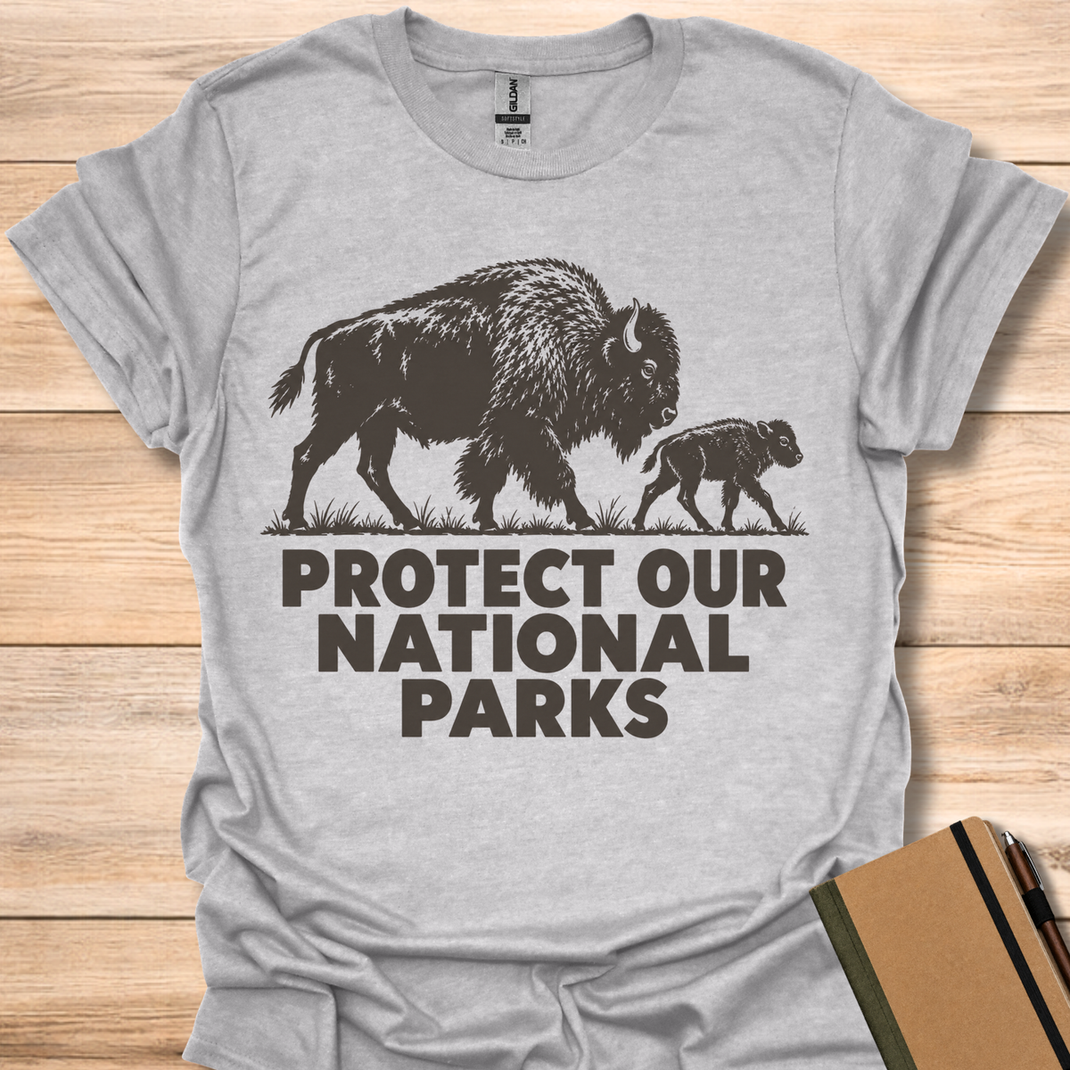 Protect Our National Parks Bison - Sport Grey