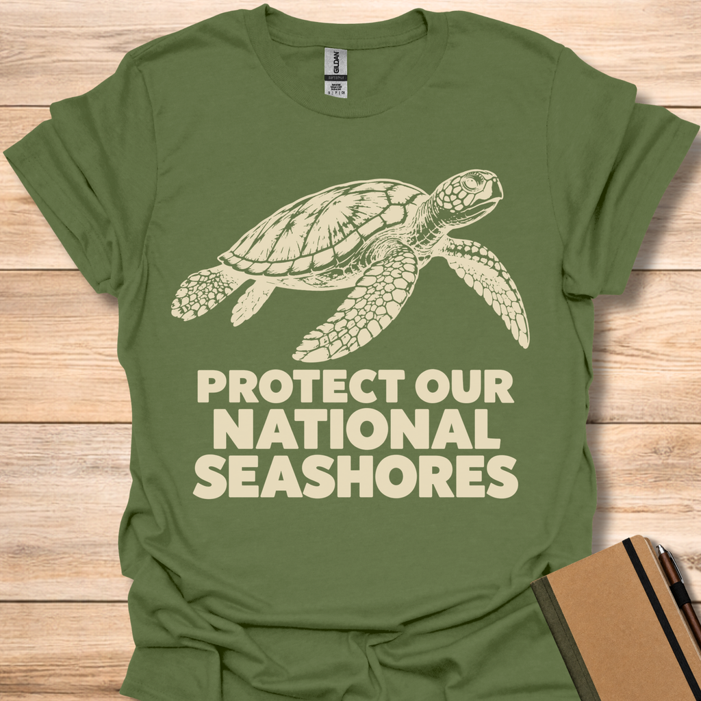 Protect Our National Seashores Sea Turtle - Military Green