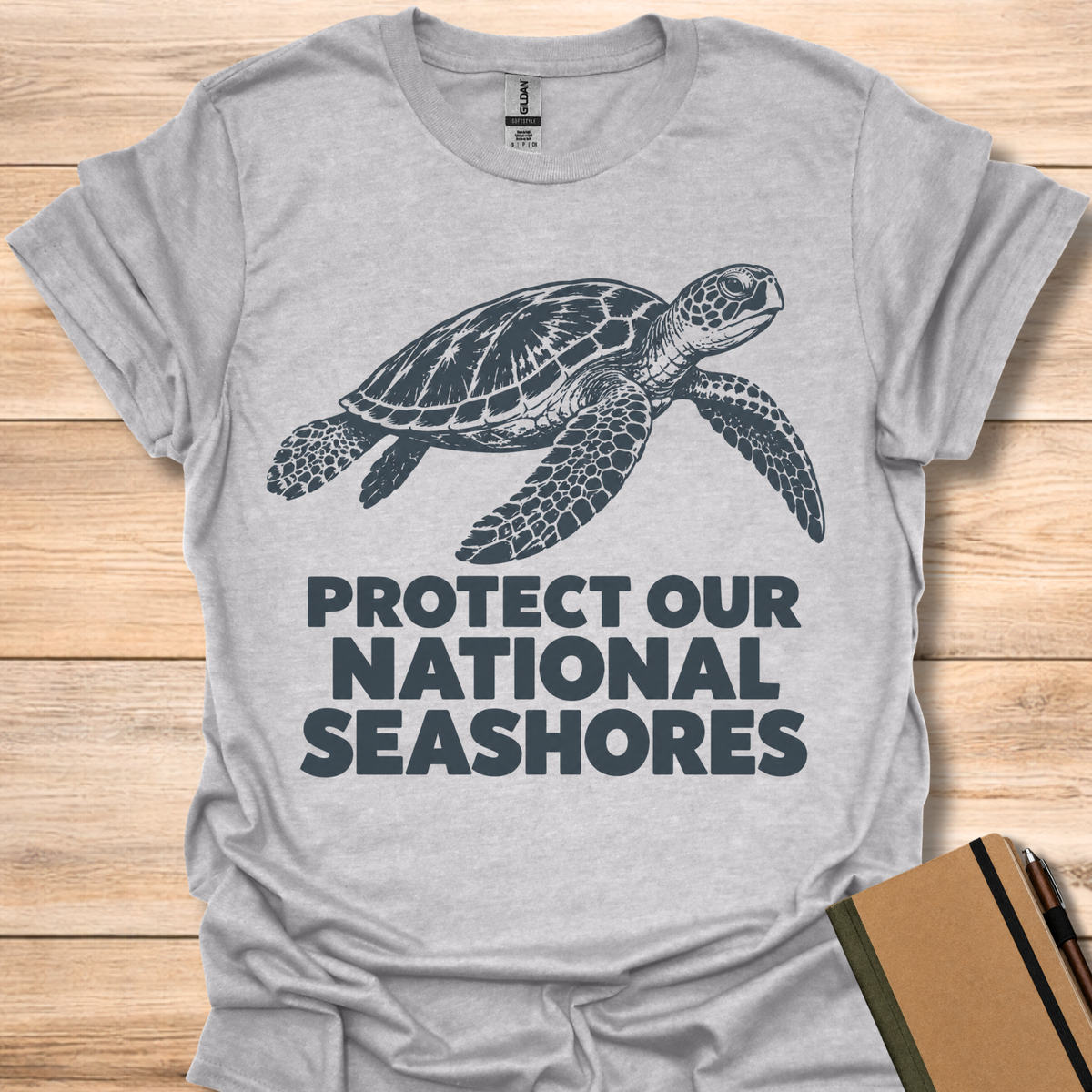 Protect Our National Seashores Sea Turtle - Sport Grey