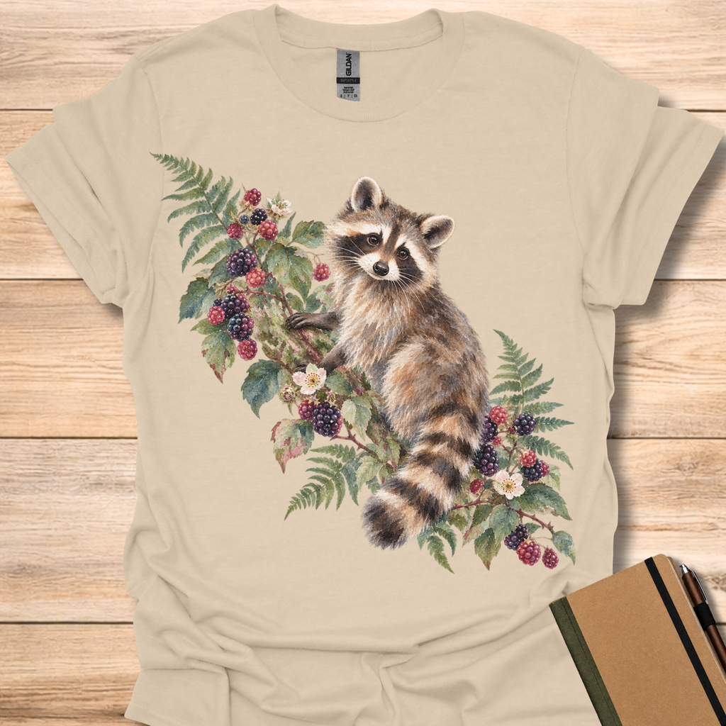Raccoon Blackberry Watercolor - Sand