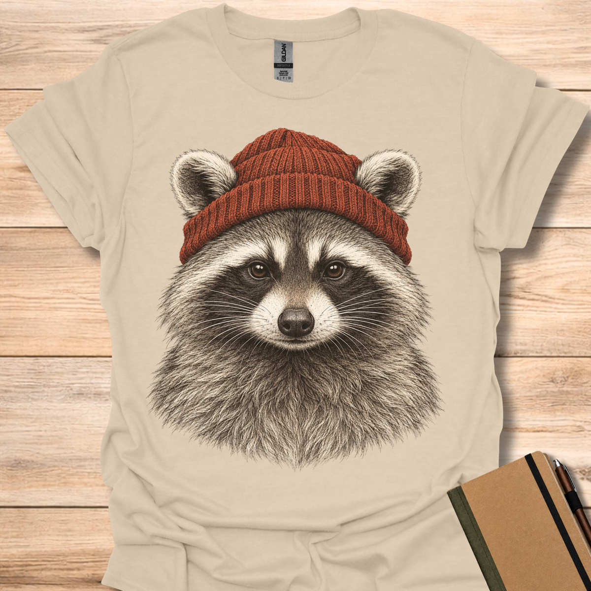 Raccoon In A Beanie - Sand
