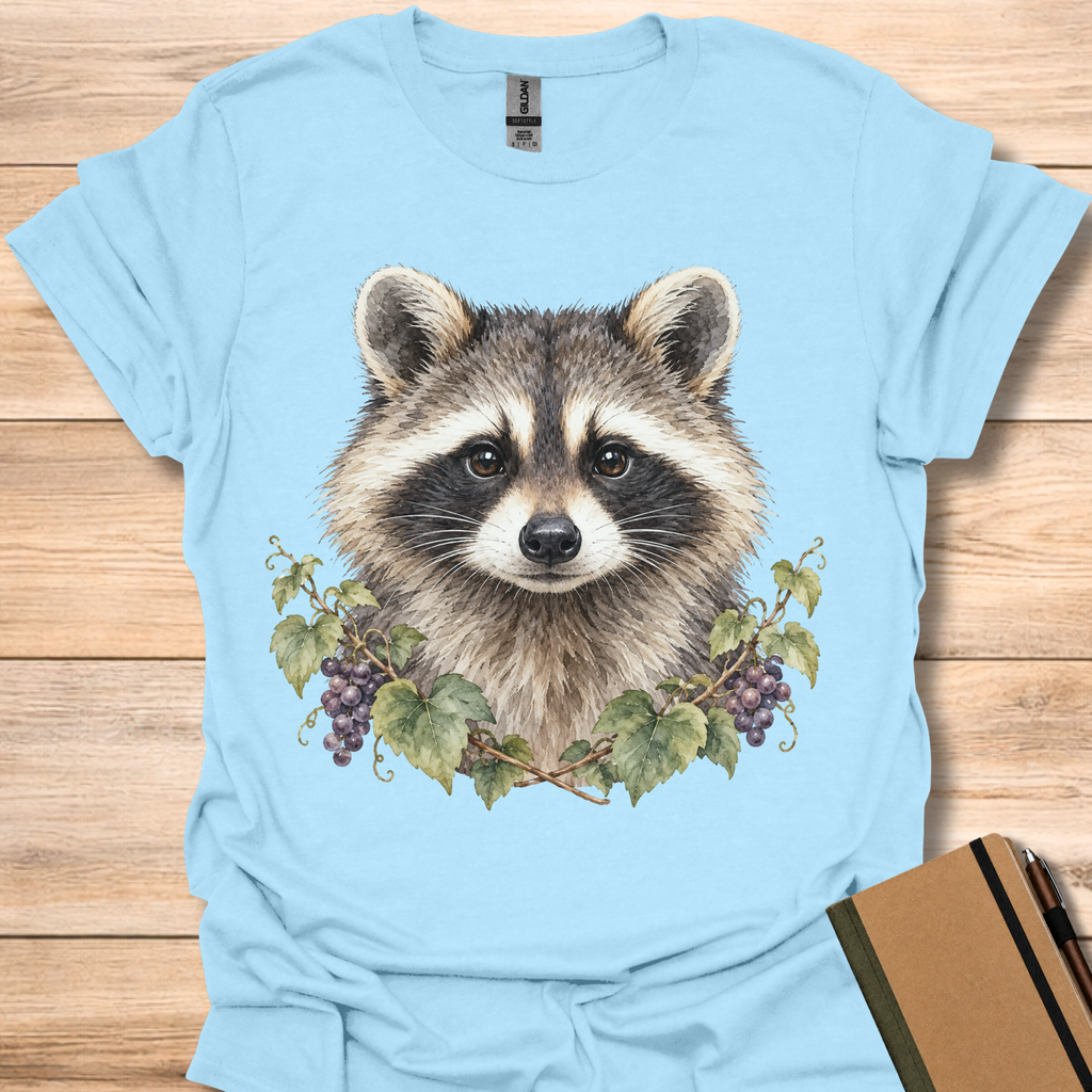 Raccoon Watercolor Portrait - Light Blue