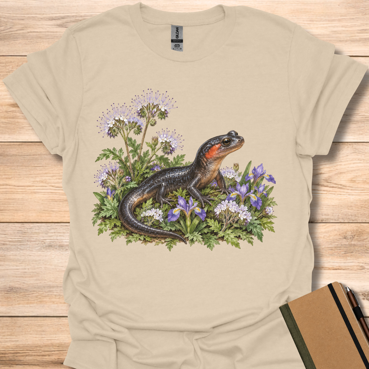 Red-Cheeked Salamander In Phacelia - Sand