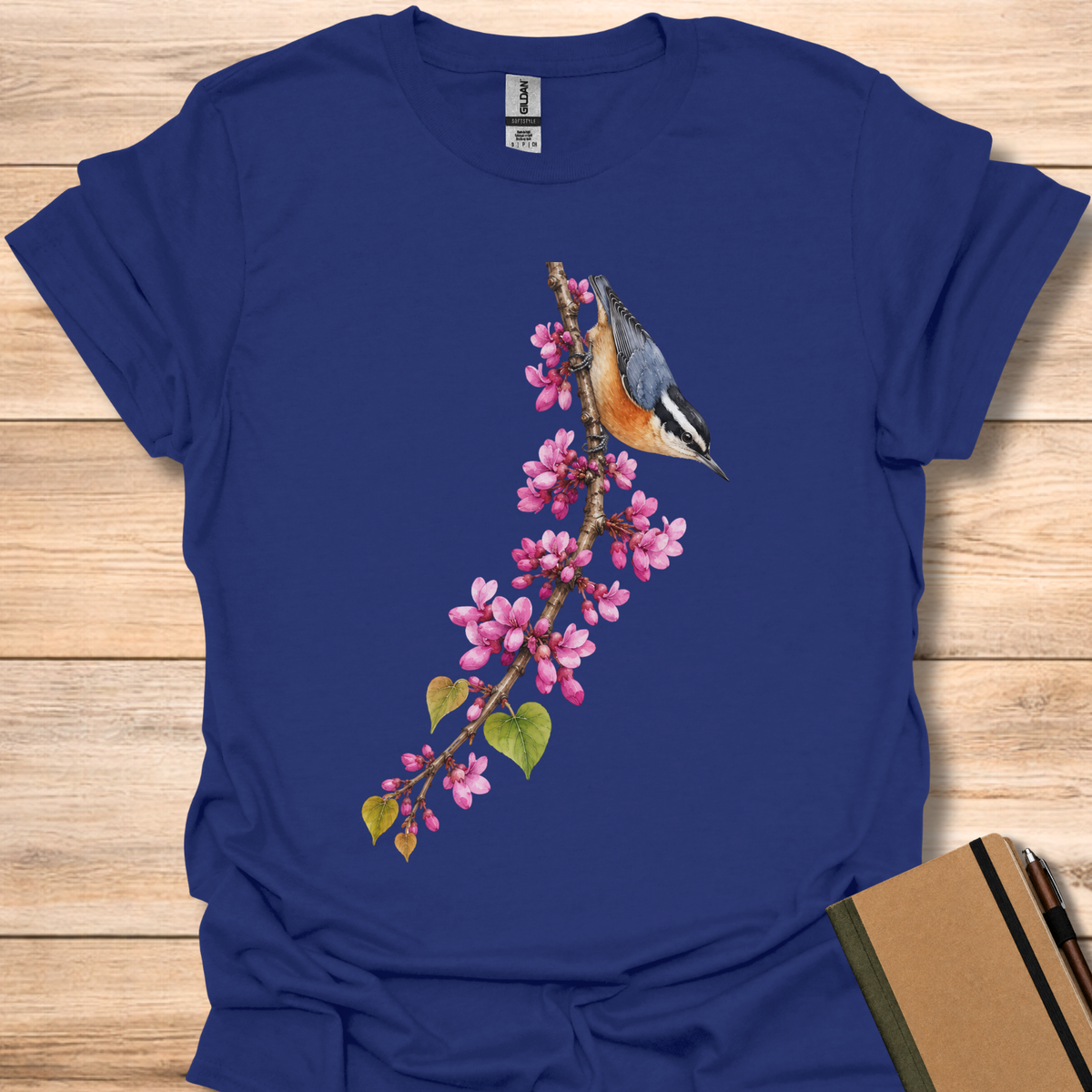 Red-breasted Nuthatch On Redbud - Navy