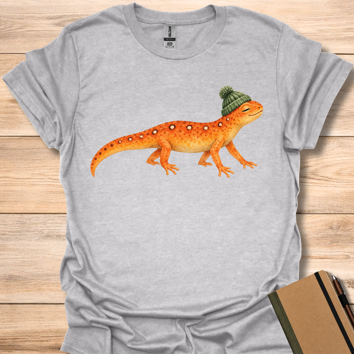 Red Eft In A Beanie - Sport Grey