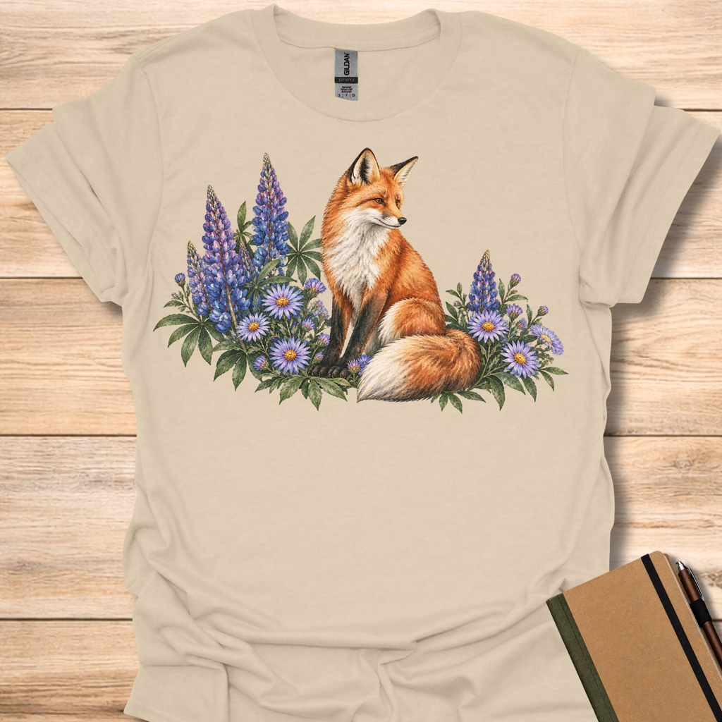 Red Fox Lupine & Aster Watercolor - Sand