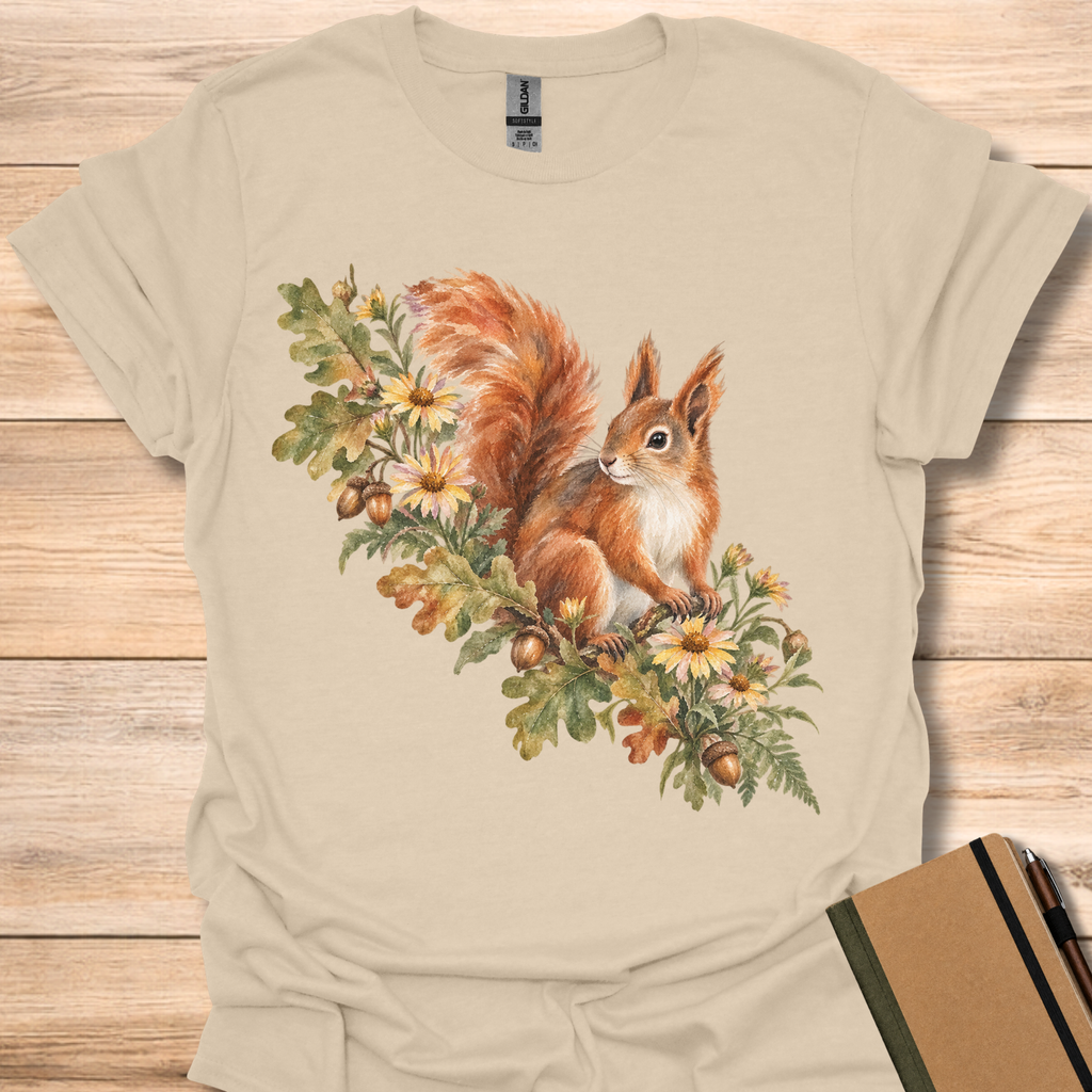 Red Squirrel Oak & Aster Watercolor - Sand