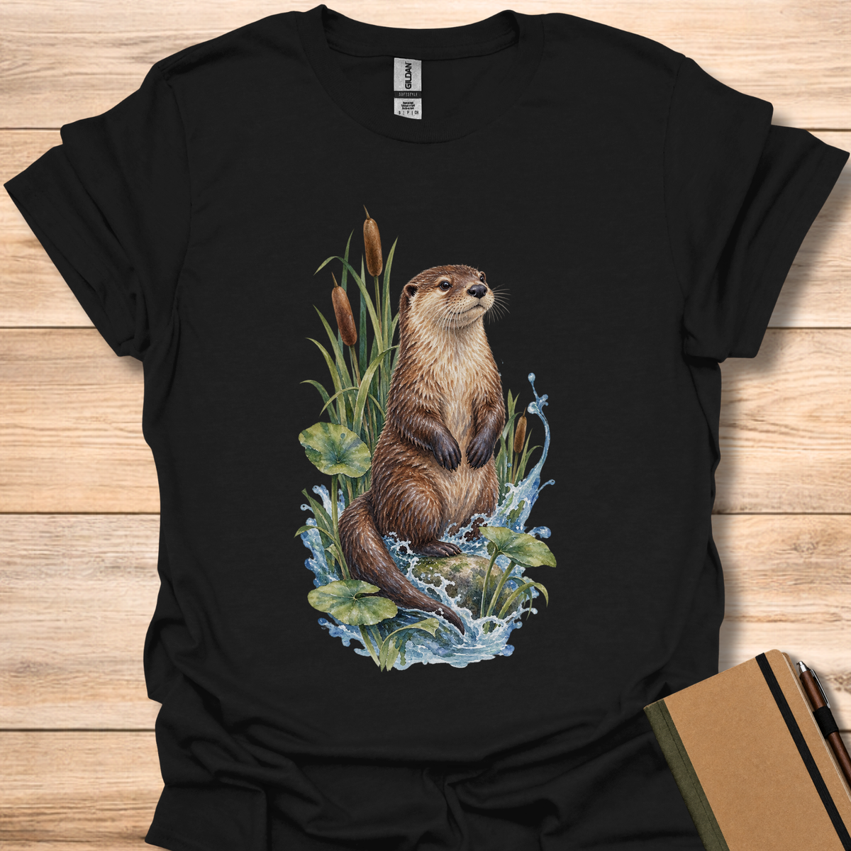 River Otter Watercolor - Black