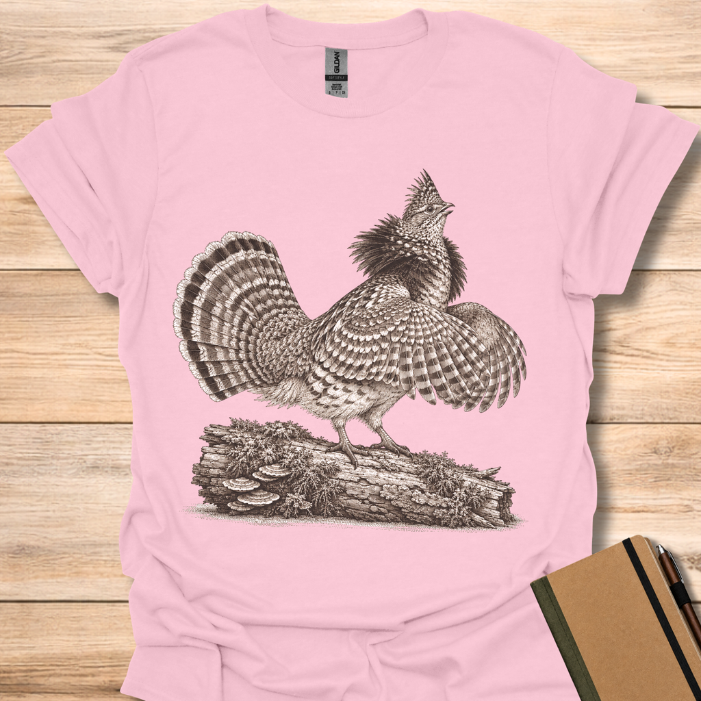 Ruffed Grouse Drumming Log - Light Pink