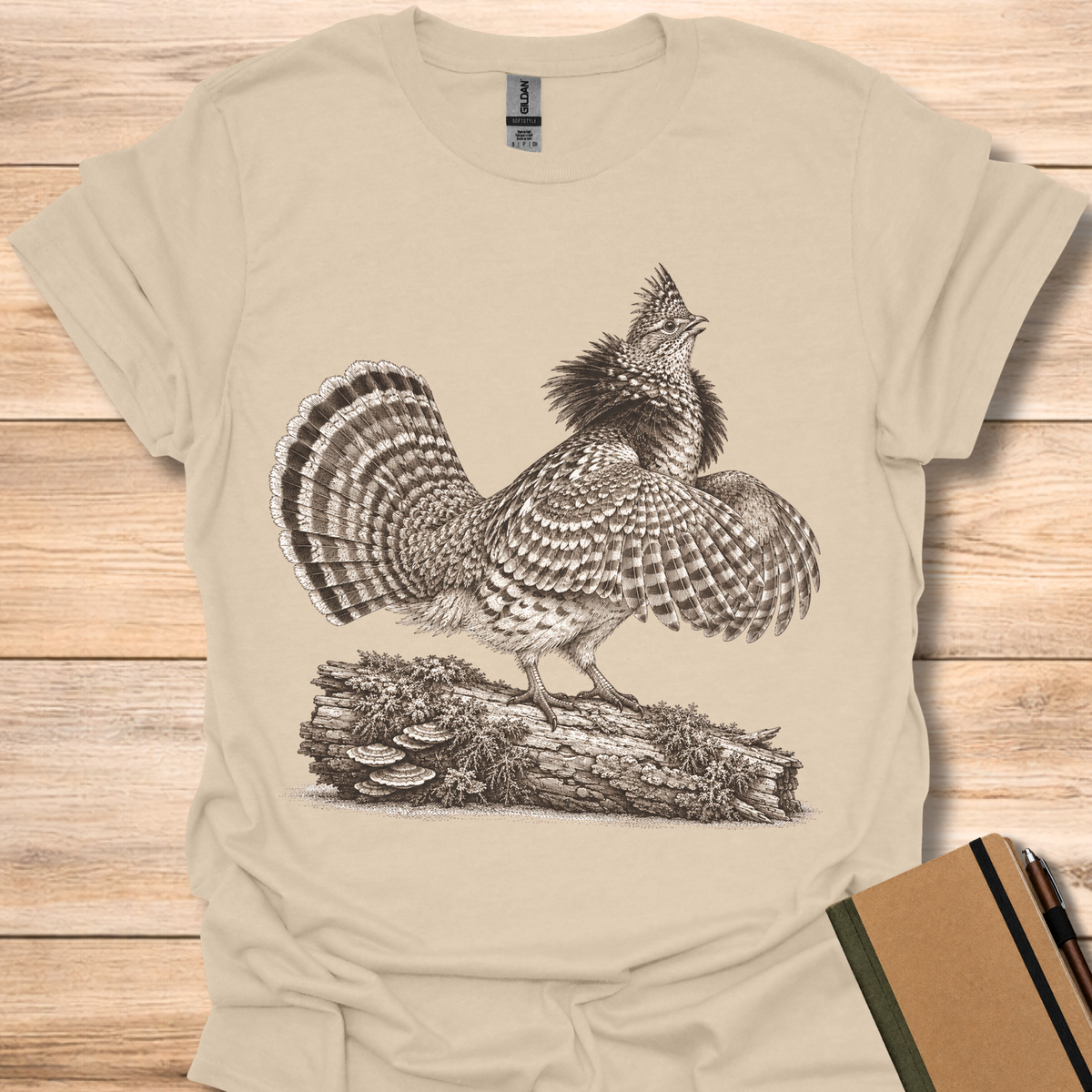Ruffed Grouse Drumming Log - Sand