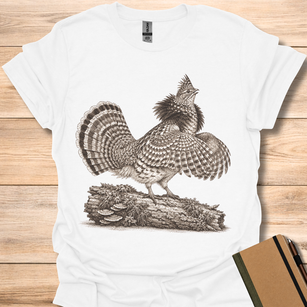 Ruffed Grouse Drumming Log - White