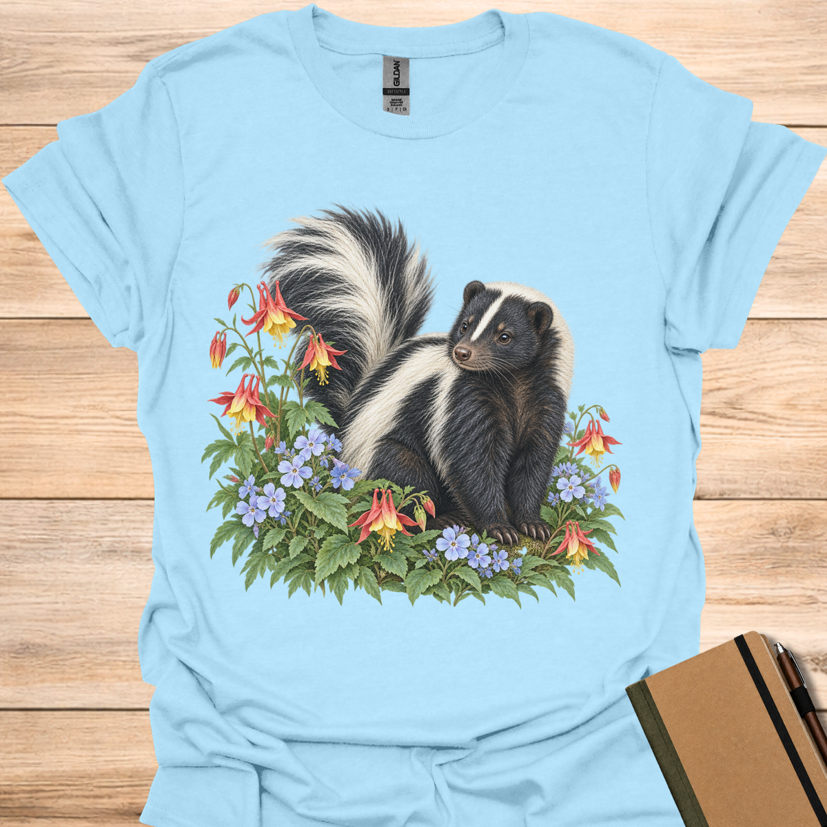 Skunk In Columbine - Light Blue