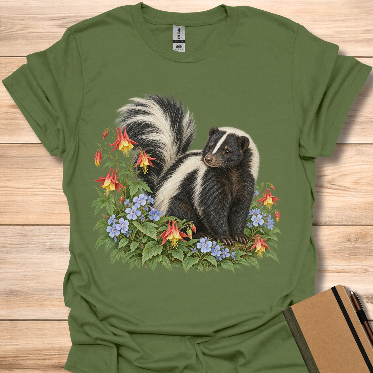 Skunk In Columbine - Military Green