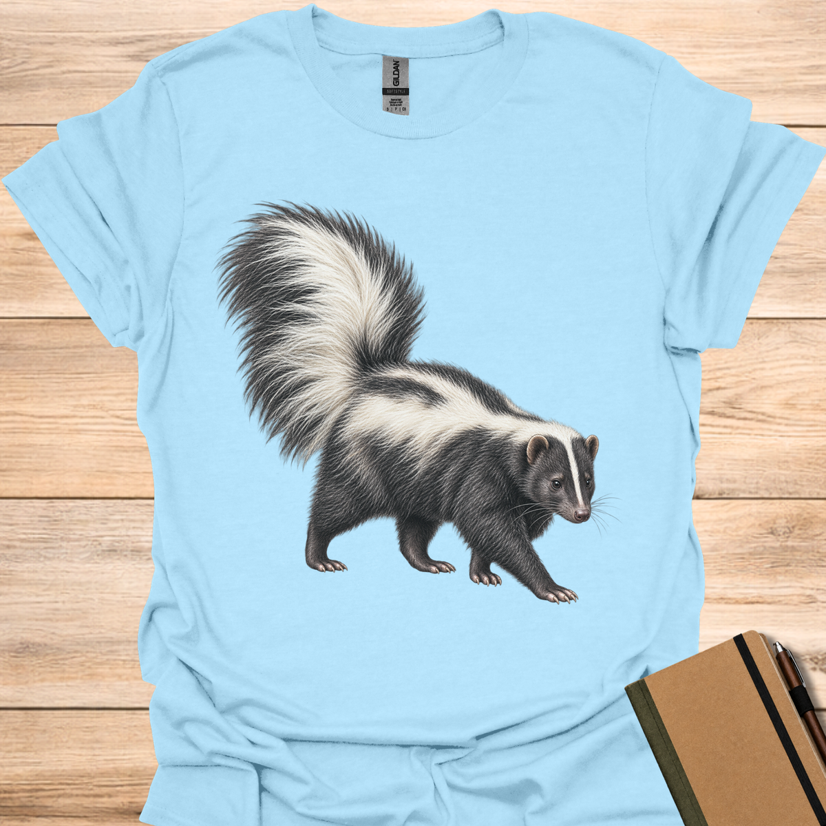 Skunk Portrait - Light Blue