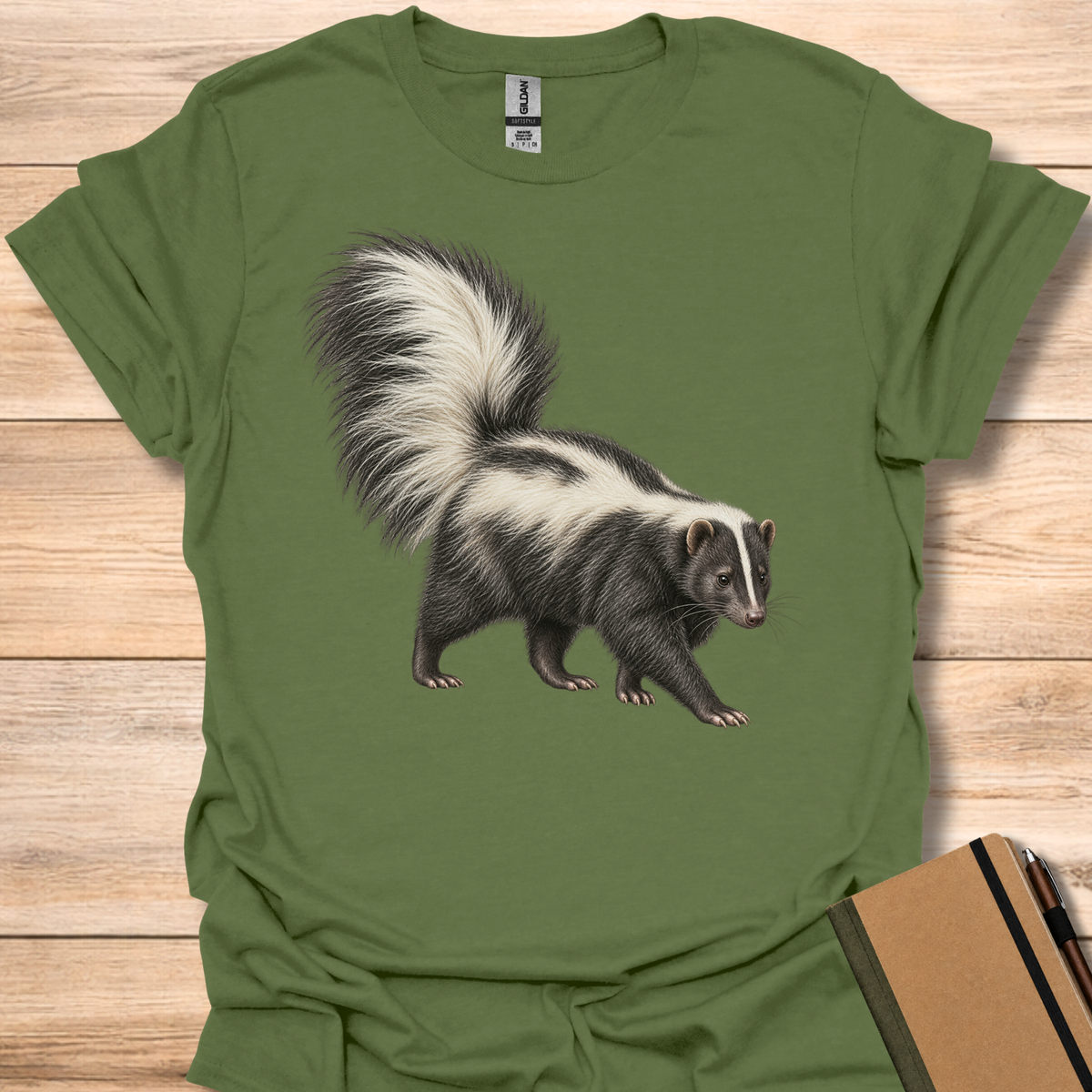 Skunk Portrait - Military Green