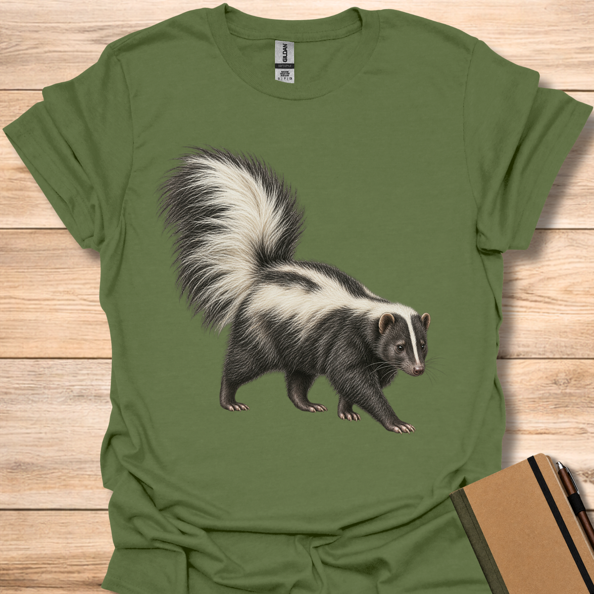 Skunk Portrait - Military Green